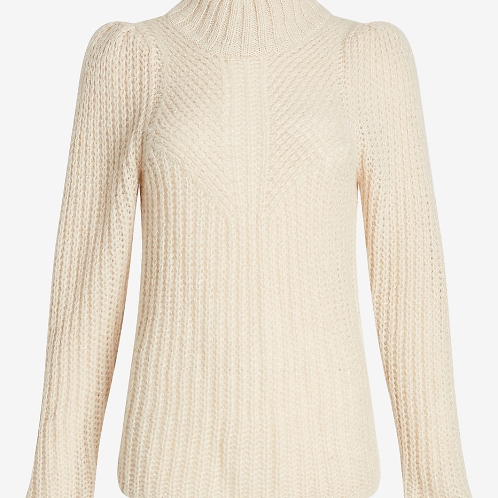 Women’s Express Metallic Knit Stitch Sweater in Oatmeal in various NWT - Picture 2 of 6